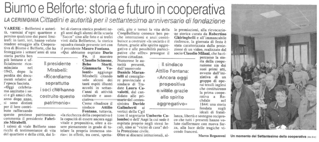 Cooperativa di Biumo inf. e Belforte  70 e più anni e non sentirli