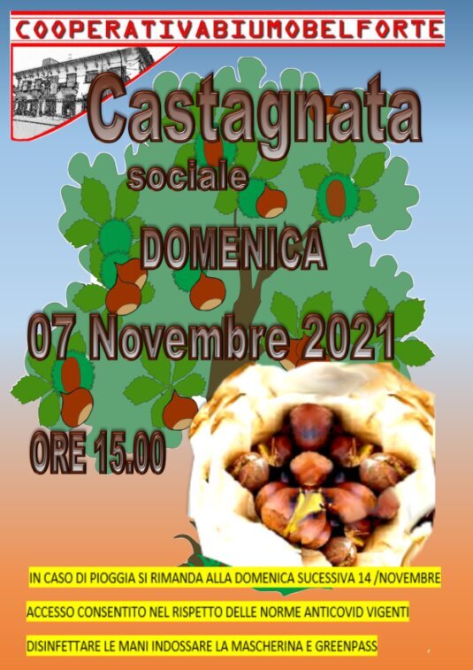  Festa della Castagna, un evento conviviale organizzato dalla nostra cooperativa.  una giornata all'insegna della solidarietà e della tradizione. Ti aspettiamo!