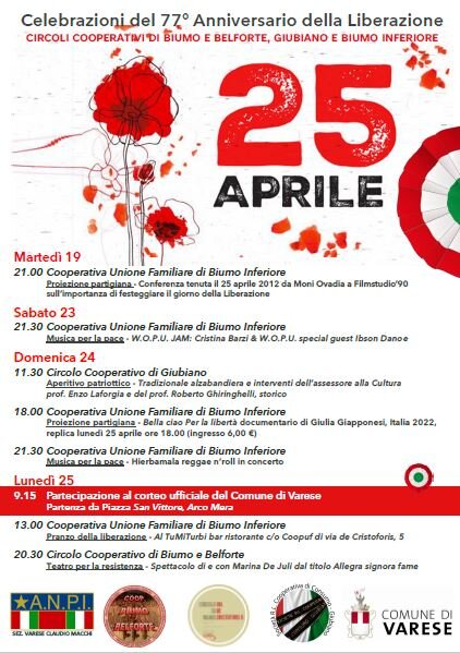 circoli cooperativi varesini uniti per celebrare il 25 aprile