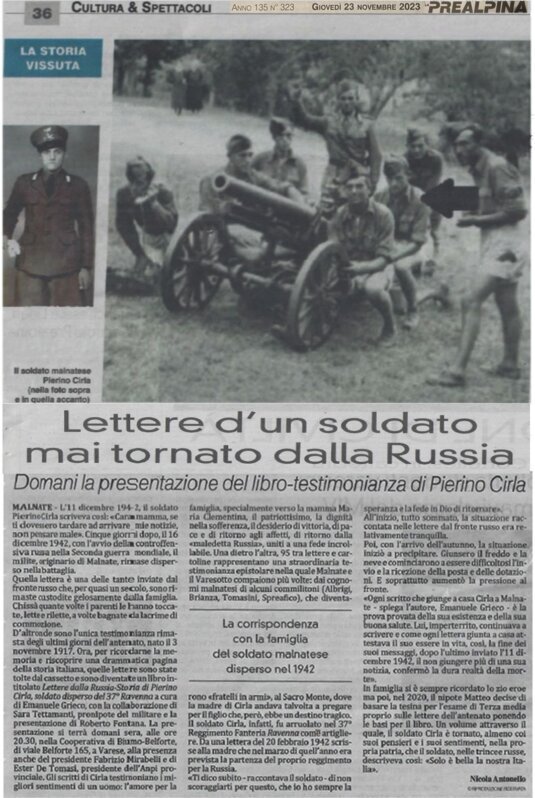 lettere dalla russia  dal soldato Cirla